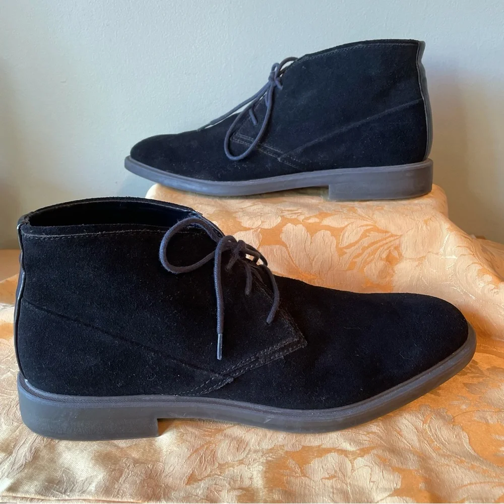 Calvin Klein Ulysses Black Suede Ankle Chukka Boots